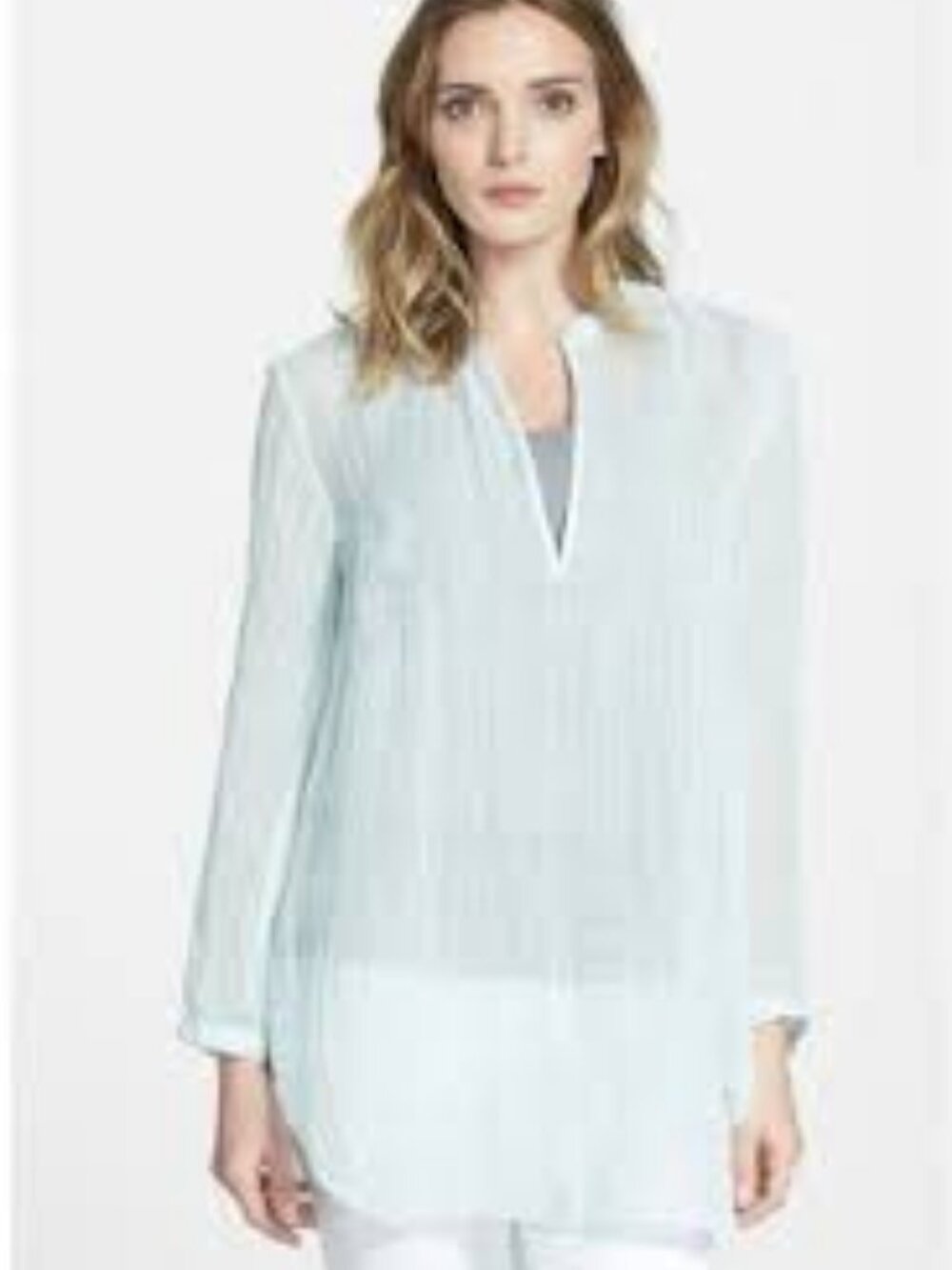 Eileen Fisher Aurora Linen hi Low blouse size 2X - Picture 2 of 5